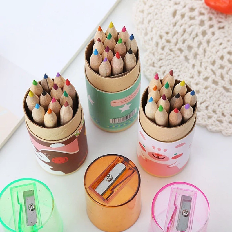 Product image KAHASIL - Pensil Warna Lengkap 12in1 + Serutan Karakter Kemasan Tabung KMJ114 all variant COKELAT